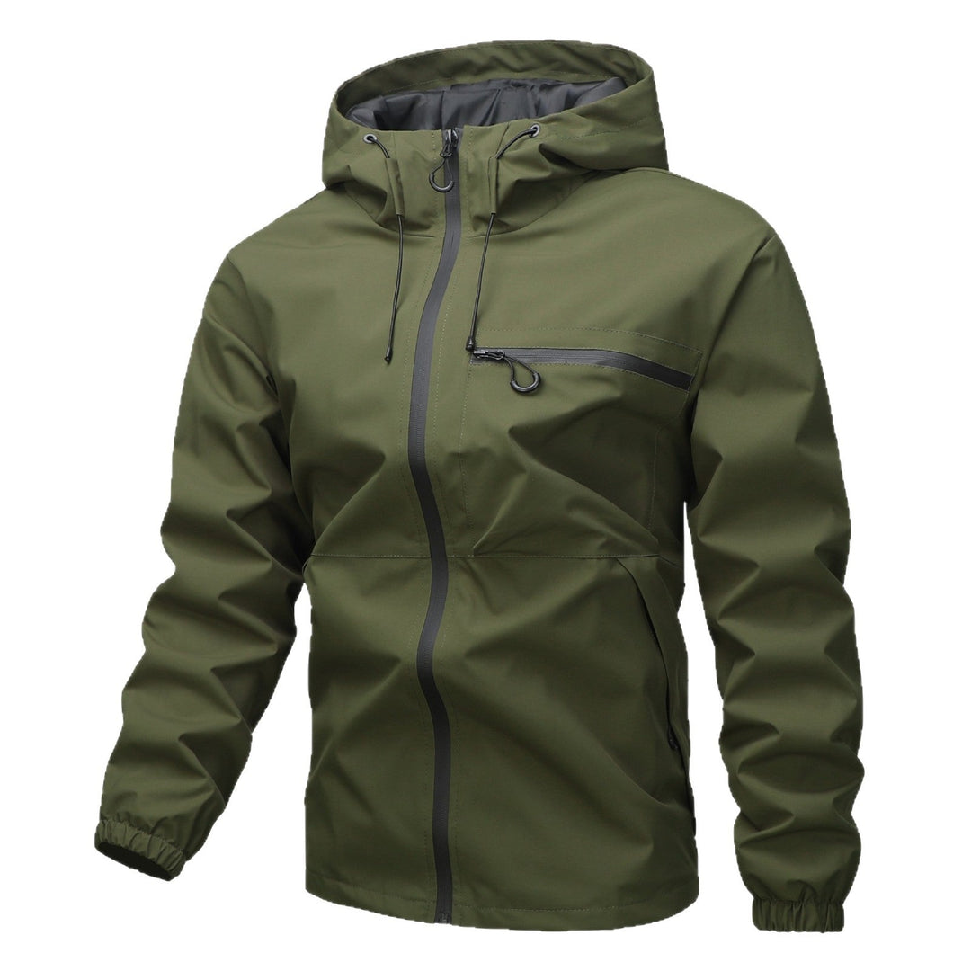 Unisex vattenavvisande softshell Rain jacka med Taped Seams, huva &amp; vattentät Chest ficka