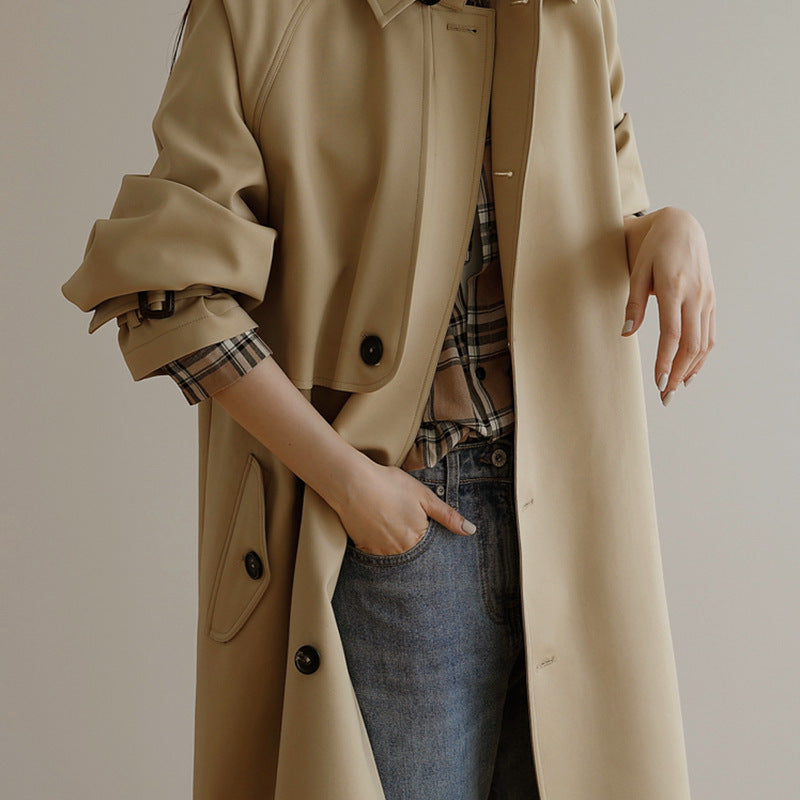 Dam Midi-oversize trenchcoat med Storm Flap och justerbar muddar