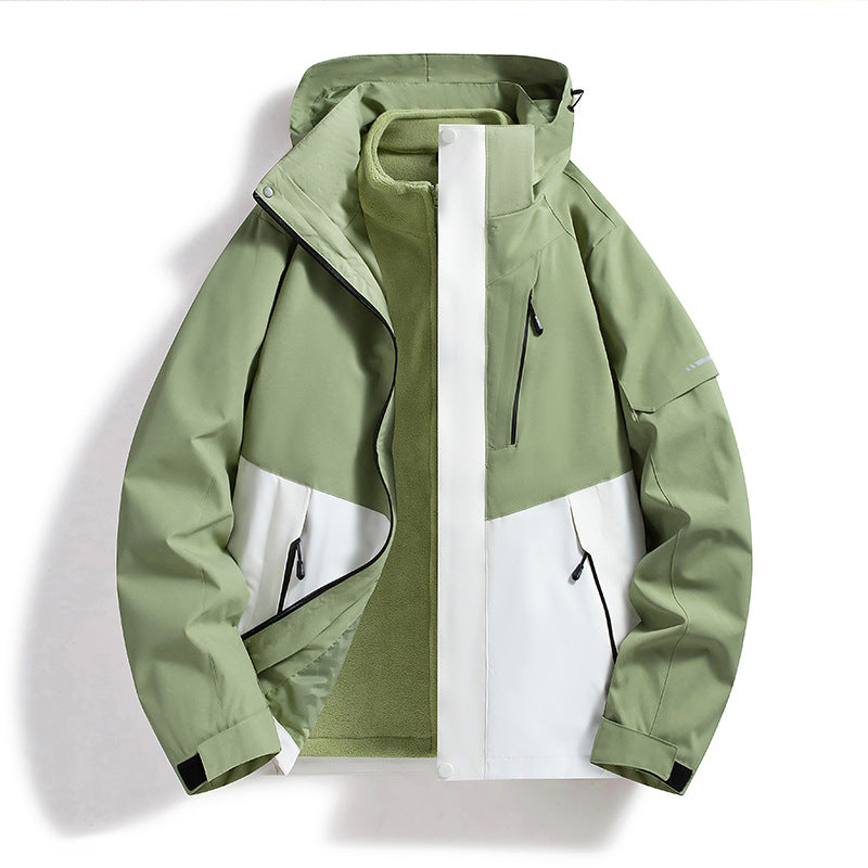 Dam weatherproof softshell ski jacka med fleecefoder och huva