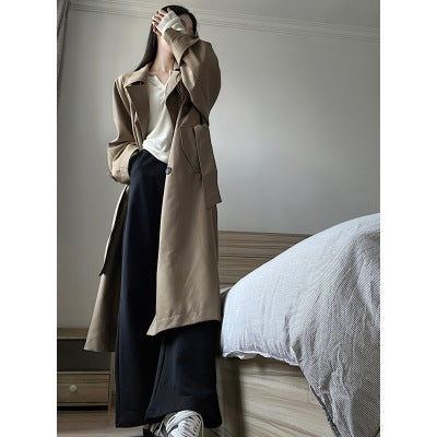 Dam Longer oversized trenchcoat med Double-Breasted knäppning och oversized Lapels