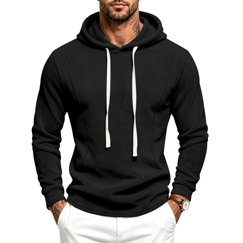 Herr Fleece Luvtröja med Huva och Adjustable Fåll