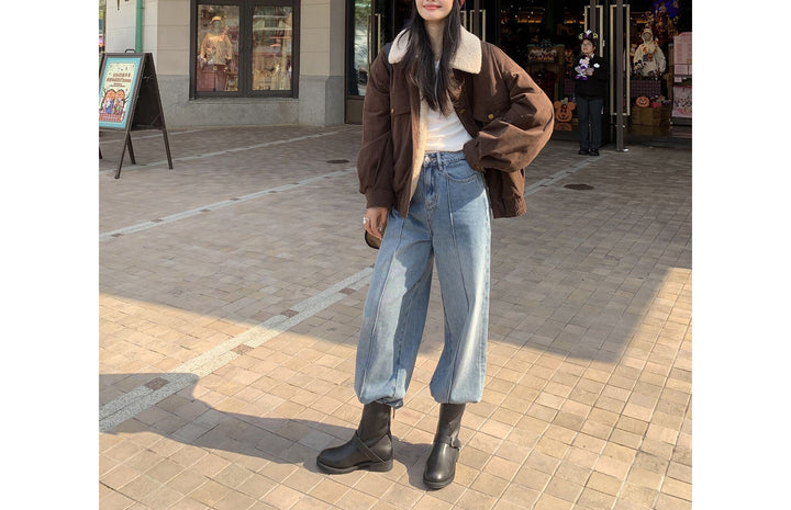 Dam övergångsjacka med faux fur krage