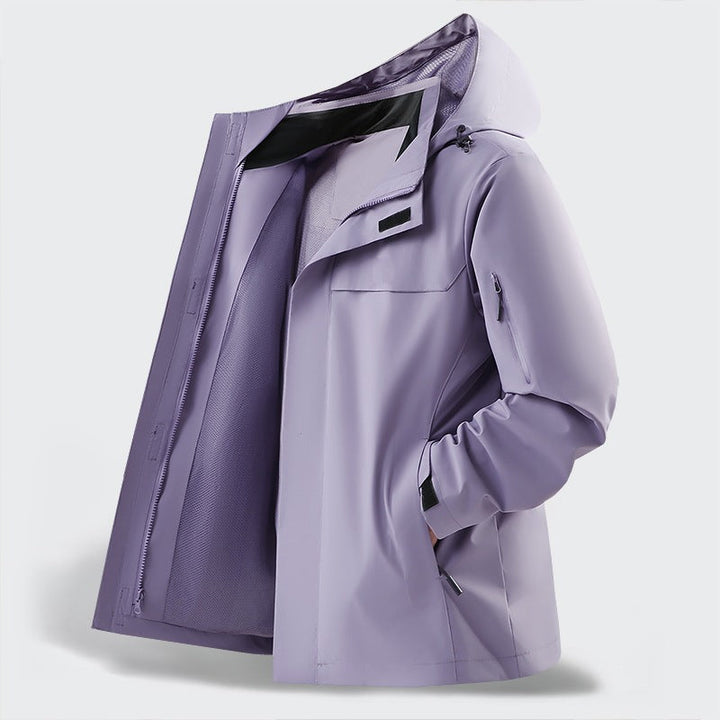 Herr Lätt Water-Repellent med Huva Softshell Övergångsjacka med Mesh Foder &amp; Utility Fickor