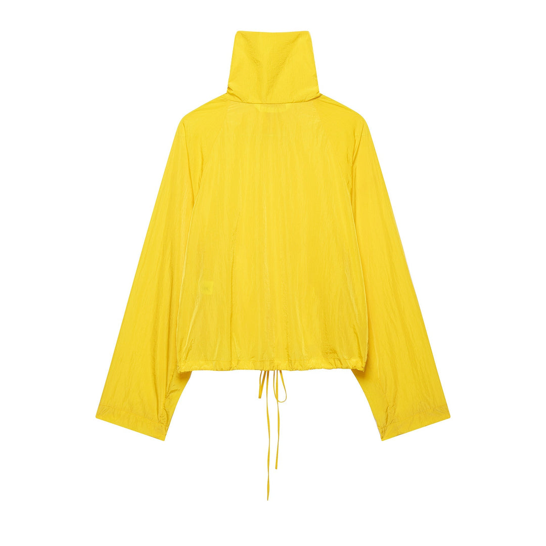Dam Lätt Vadderad Windbreaker med Stå Krage och Prickig Prick Tryck