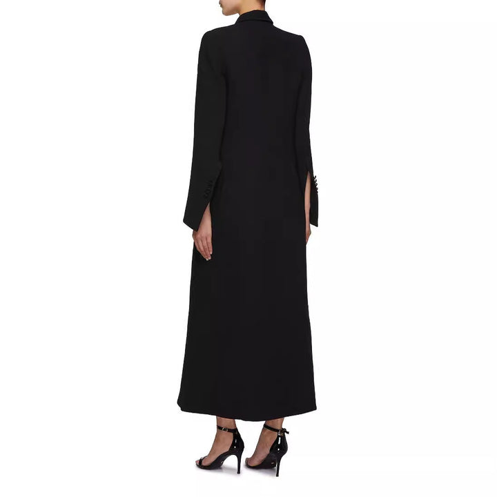 Dam Double-Breasted Maxi blazer kappa med Slim silhuett