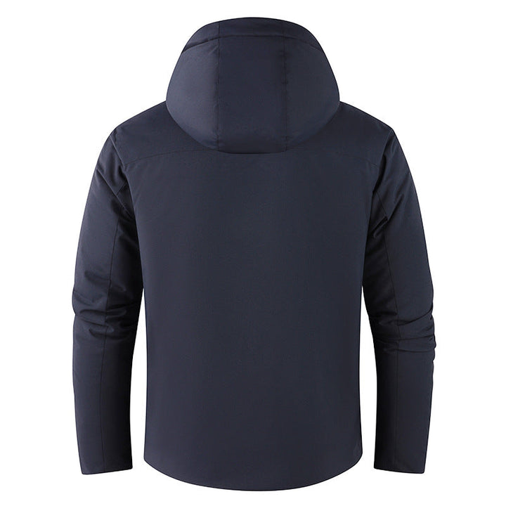 Herr Plysch Fodrad Vinter Parkas med Huva, Vindtät Skal &amp; Dold Fram Slå
