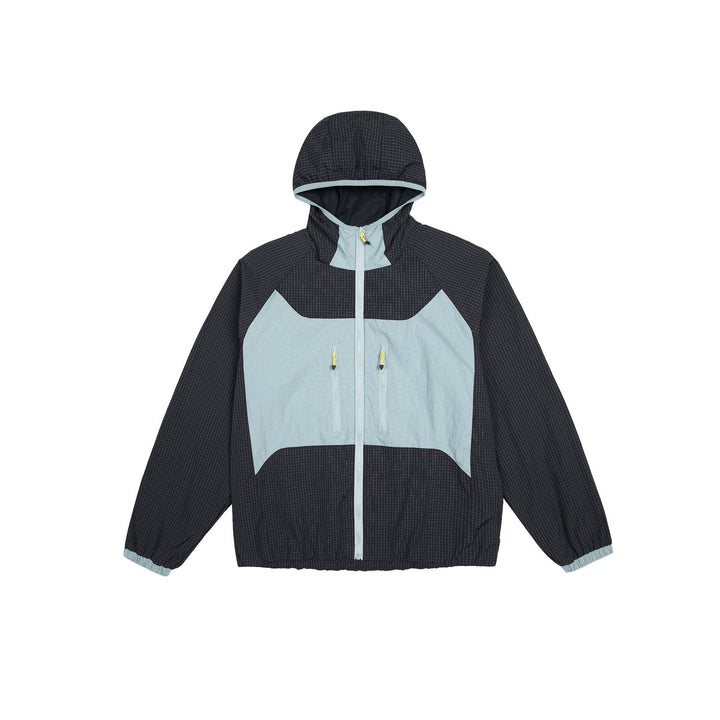 Unisex Light med Huva Vindjacka med Ripstop Material, Colourblock Inserts och Fram Fickor