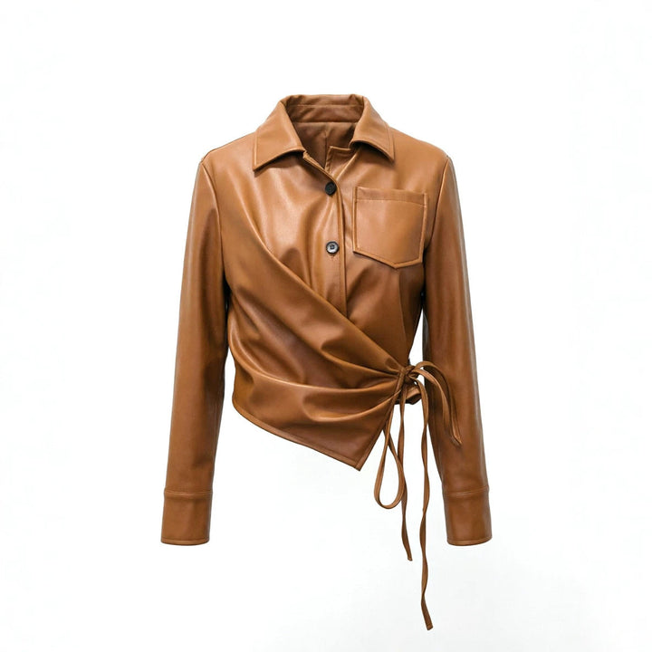 Dam Elegant Faux Läder Väst
