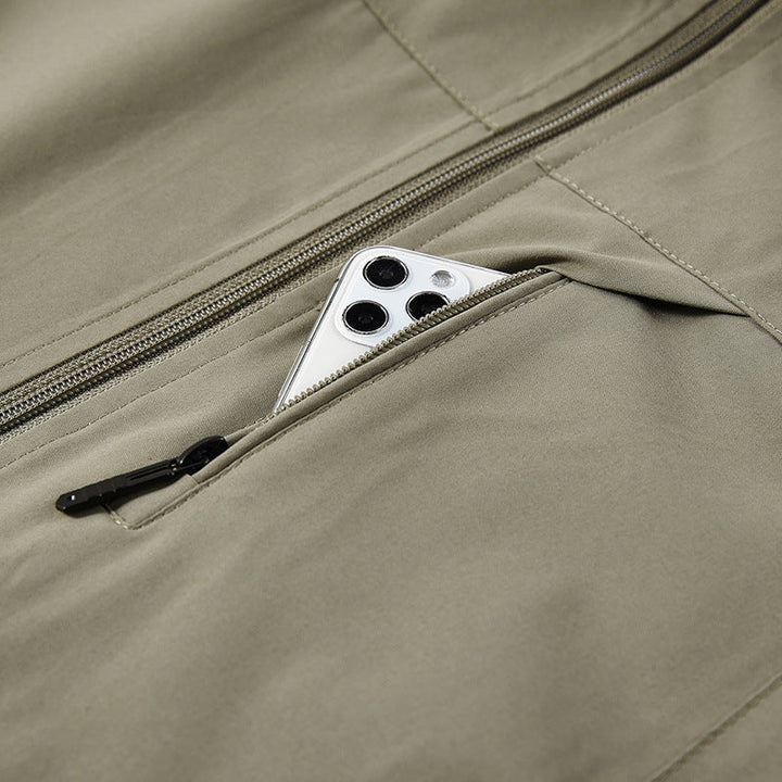 Herr ventilerande softshell Utomhus väst med Mesh innerfoder och fickor med dragkedja