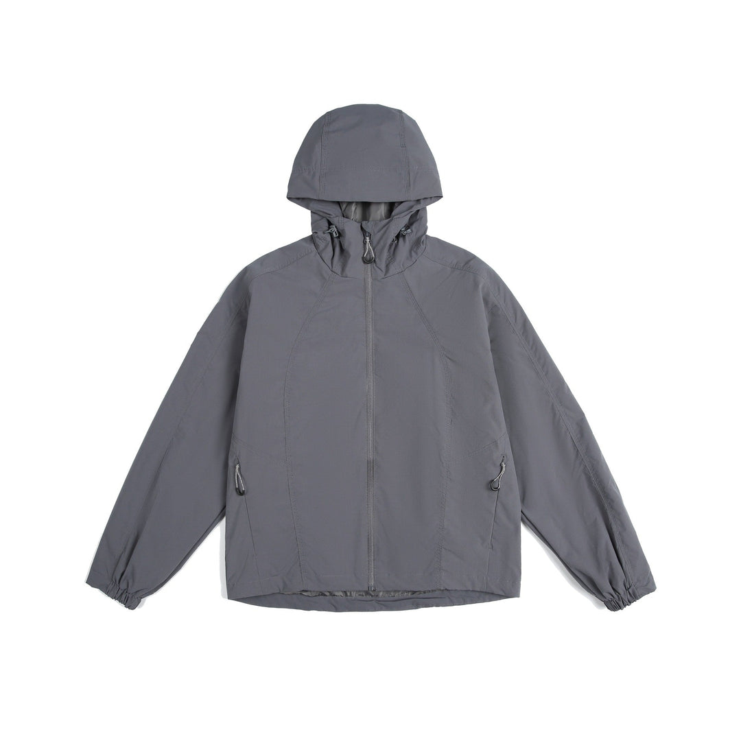 Dam Lätt Vindjacka med Huva, Adjustable Fåll, och Water-Repellent Function