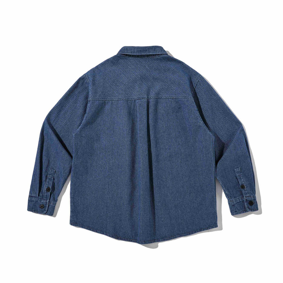 Herr robust Cord overshirt i Worker Stil med bröstficka