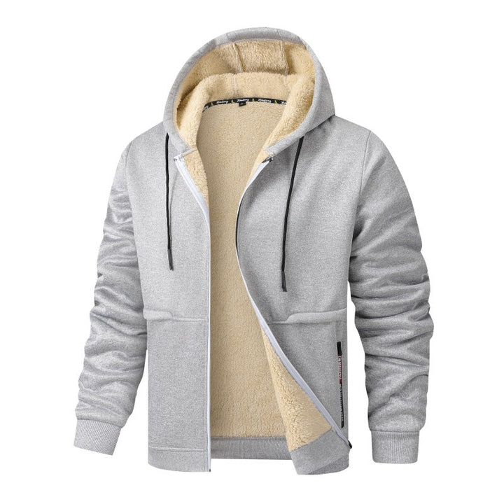 Herr Jacka med Huva med Mjuk Fleece Foder