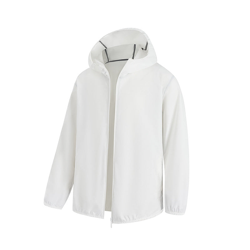 Herr Lätt Water-Repellent Jacka med Huva med Concealed Dragkedja och Dragsko