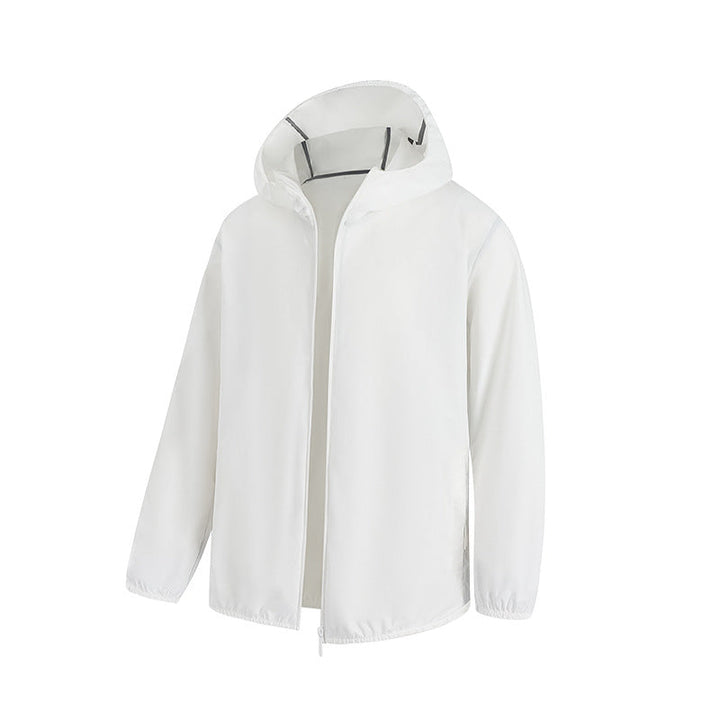 Herr Lätt Water-Repellent Jacka med Huva med Concealed Dragkedja och Dragsko