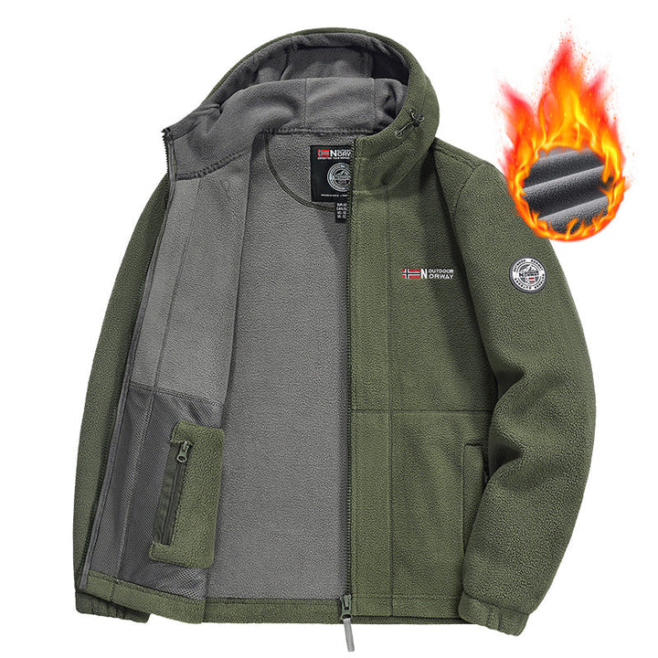 Herr Fleece Jacka med Praktisk Krage Protection
