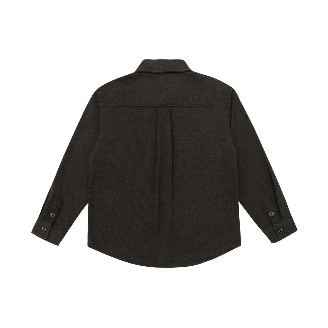 Herr skjortjacka tillverkad av ullblandning med pointed krage och bröst patch ficka