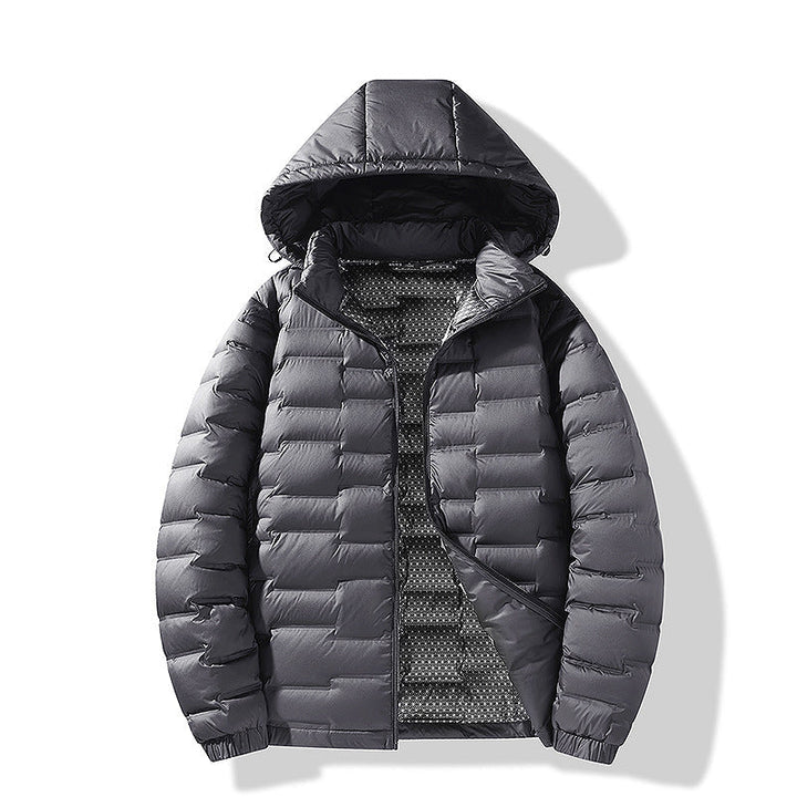 Herr Ultralight Quiltad Jacka med Huva och Termisk Foder