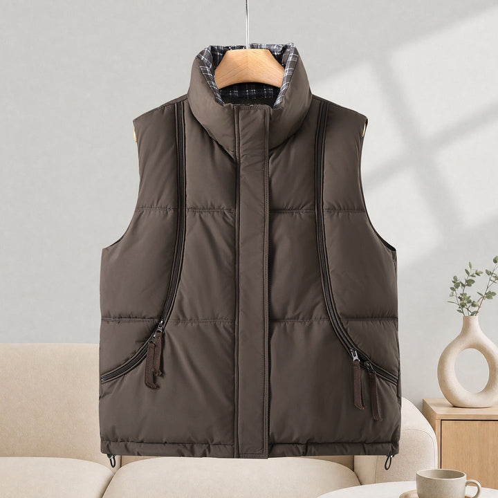 Dam Sleeveless Thermal väst med High Stand krage och Visible Vertical Zippers