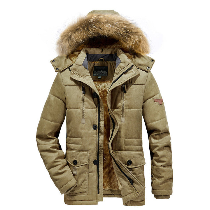 Herr Urban Quiltad Parka med Varm Teddyfoder och Utility Fickor