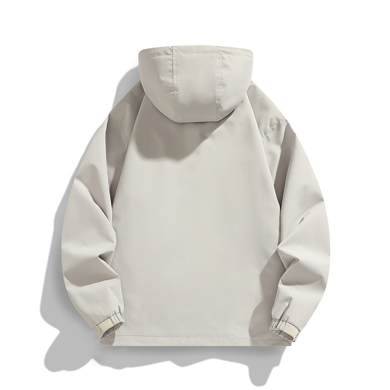 Herr lätt Vind och Vatten Resistent med huva Jacka i urban Funktion Stil med dold dragkedja Knäppslå
