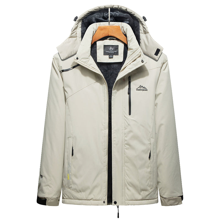 Herr Insulated Vinter Parka med Teddyfoder, Huva och Vattenavvisande Yttre Skal