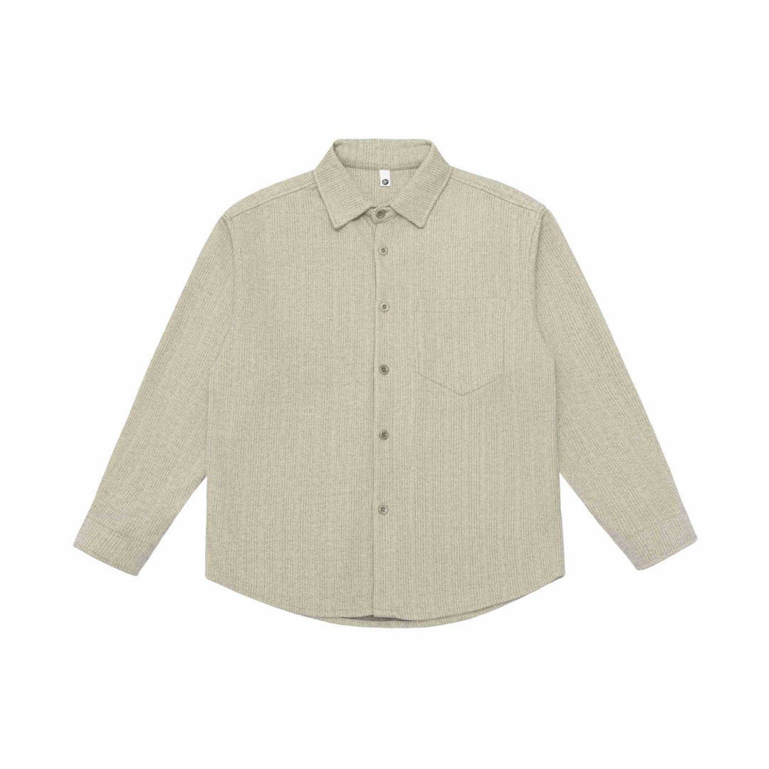Herr skjortjacka tillverkad av ullblandning med pointed krage och bröst patch ficka