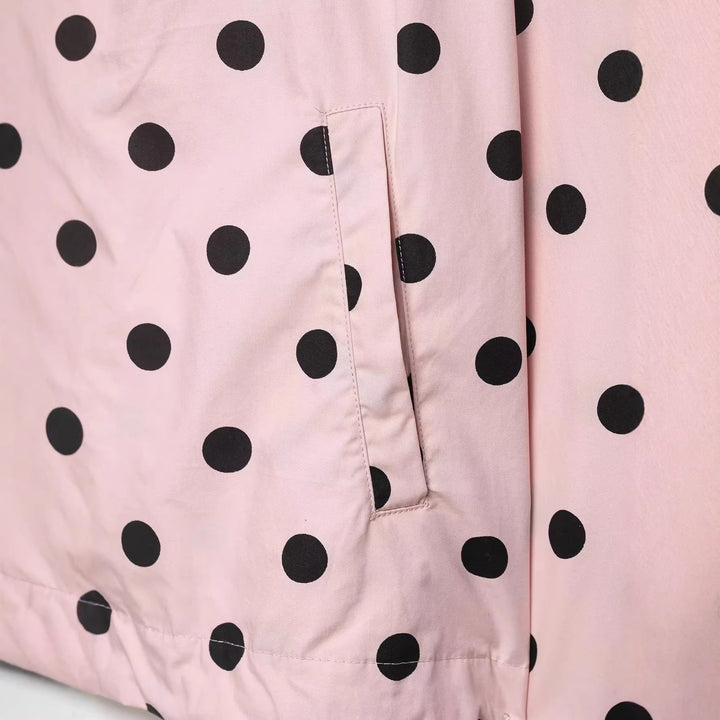 Dam lätt kort leisure blouson jacka med ståkrage, dragsko och stor flap fickor
