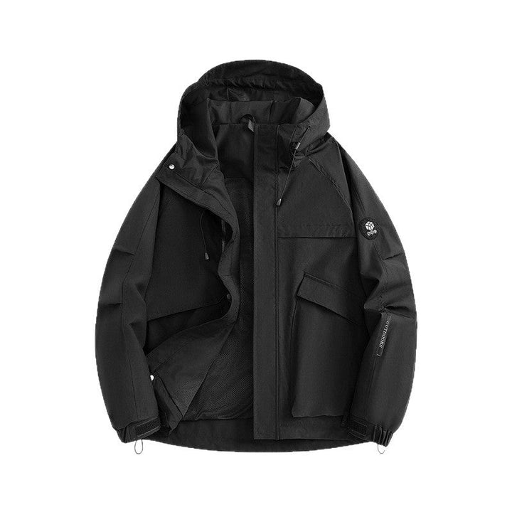 Herr Technical Softshell Utilityjacka med Huva, Mesh Foder och Multifunctional Fickor