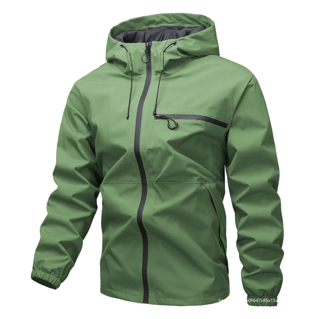 Unisex vattenavvisande softshell Rain jacka med Taped Seams, huva &amp; vattentät Chest ficka