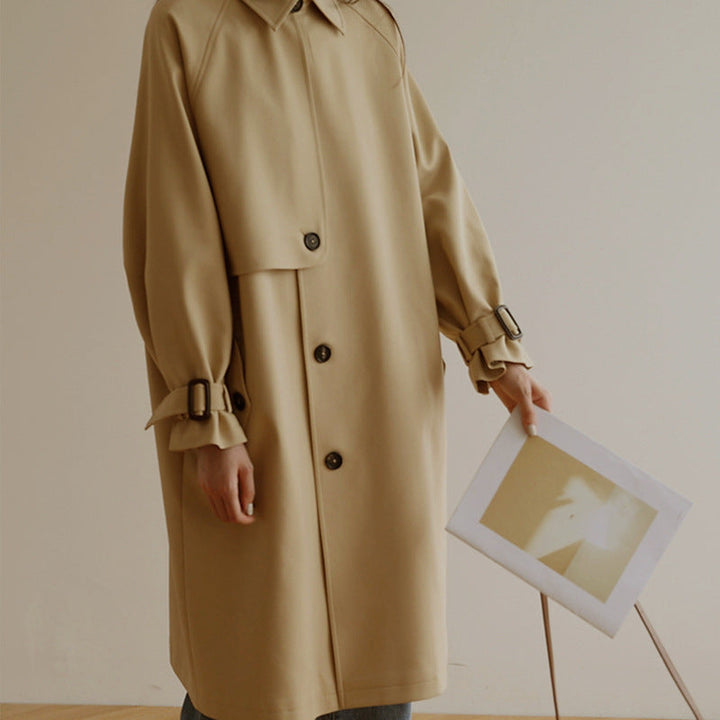 Dam Midi-oversize trenchcoat med Storm Flap och justerbar muddar