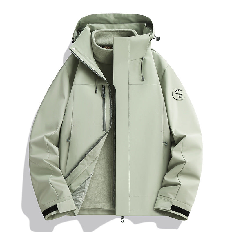 Unisex vattenavvisande softshelljacka med fleecefoder och justerbar huva