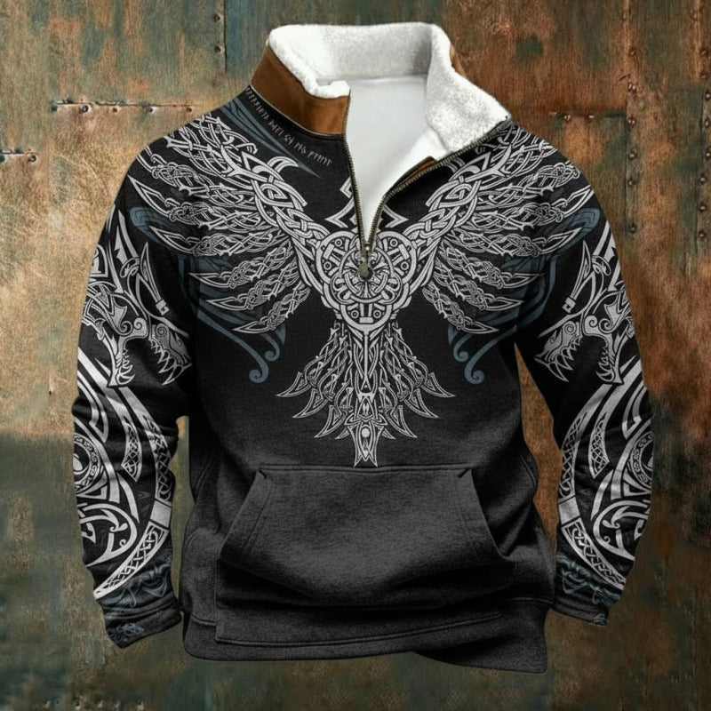 Herr Urban Fleece Pullover med Tree Motif