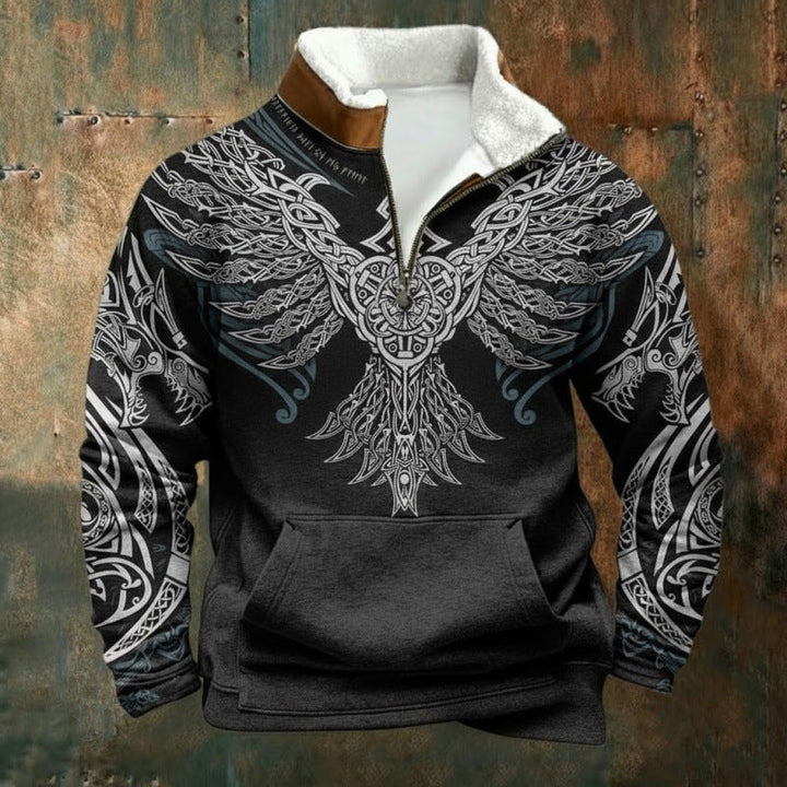 Herr Urban Fleece Pullover med Tree Motif
