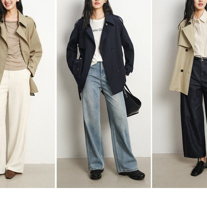 Dam modern trenchcoat med skräddad skärning