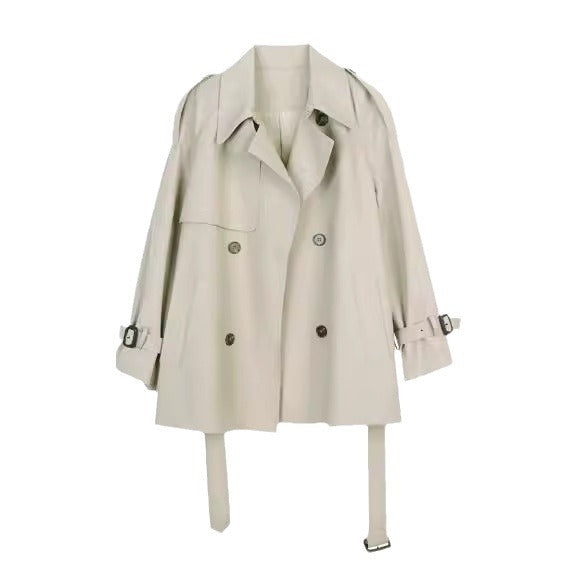 Dam stilren trenchcoat med Double knapp stängning