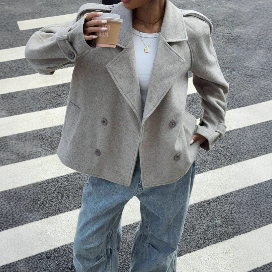 Dam elegant oversized ulljacka