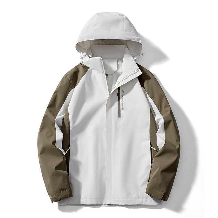 Dam två-layer softshell rain jacka med huva, andningsbar membrane och chest zip