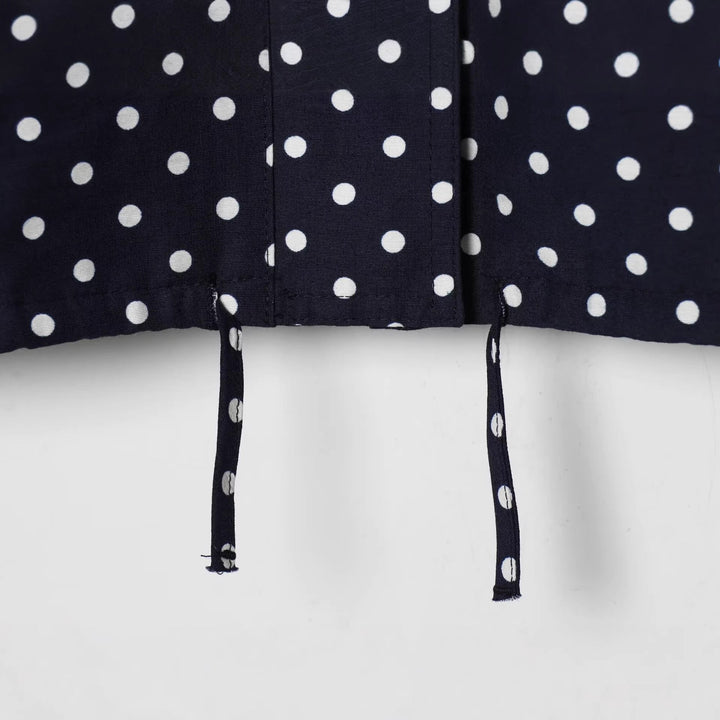 Dam lätt kort Transition jacka med ståkrage, Polka Dot tryck och dragsko
