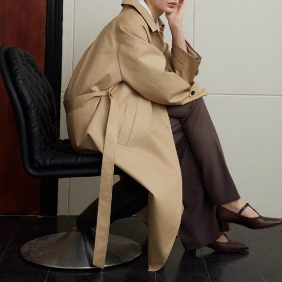 Dam elegant trenchcoat med belted midja Drune