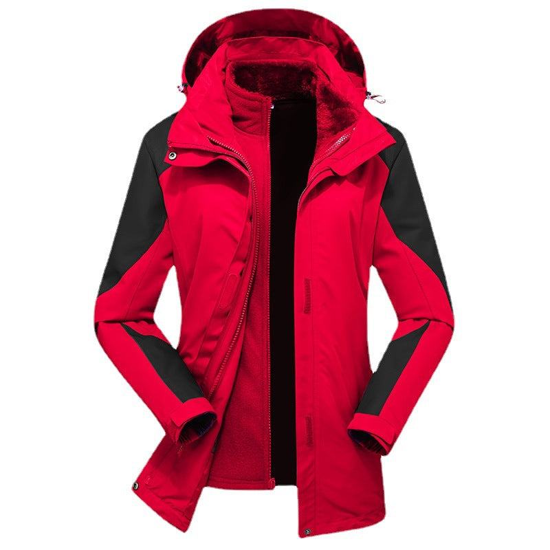 Dam två-layer softshelljacka med removable teddy fleece inner jacka och justerbar huva