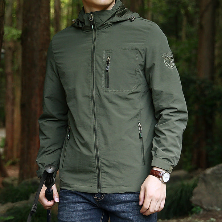Herr Vindskyddande Softshell Termisk Jacka med Fleecefoder och Huva