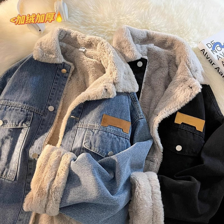 Dam Mjuk Fleece-Lined Denimjacka