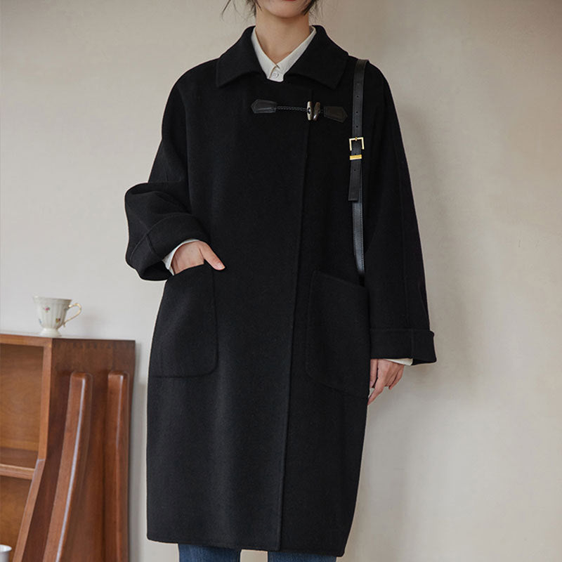 Dam modern oversize jacka med hög krage