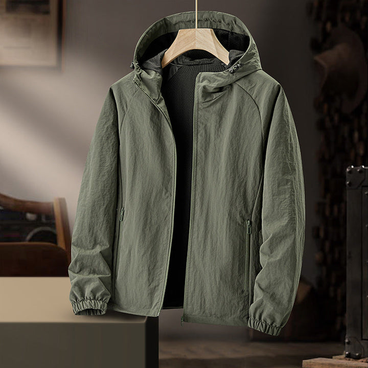 Herr Ultralight med huva Windbreaker med meshfoder och vattenavvisande Exterior