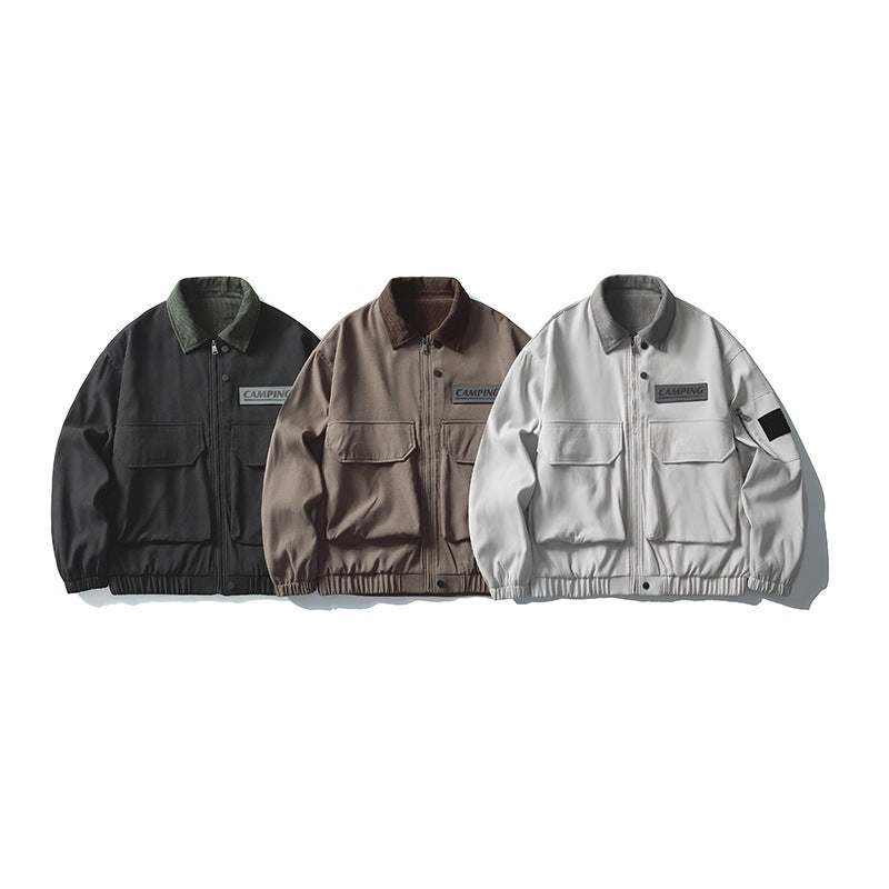 Dam Oversize Utilityjacka med Fleece Krage &amp; Multifunctional Fickor