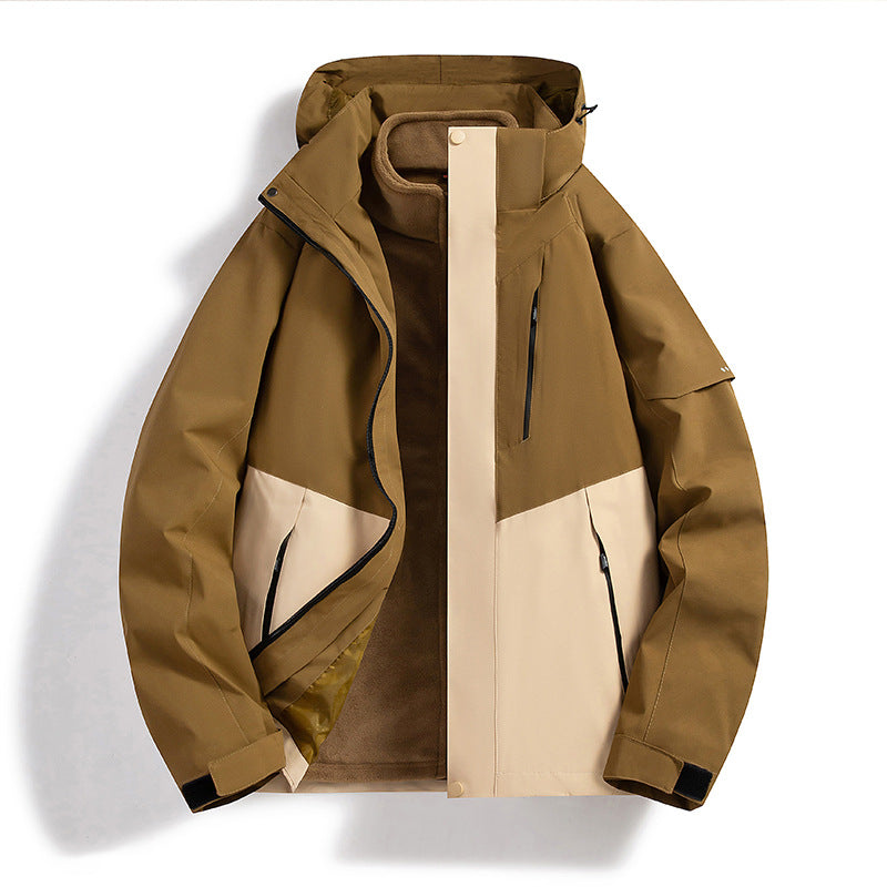 Dam weatherproof softshell ski jacka med fleecefoder och huva