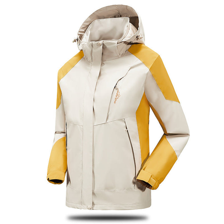 Herr Water- och Vindskyddande Softshell Utomhus Jacka med Justerbar Huva och Zippered Fickor