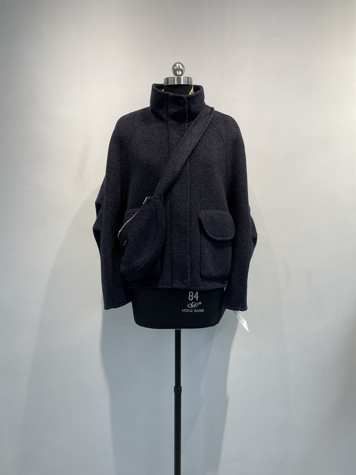 Dam bekväm oversized jacka i ullblandning