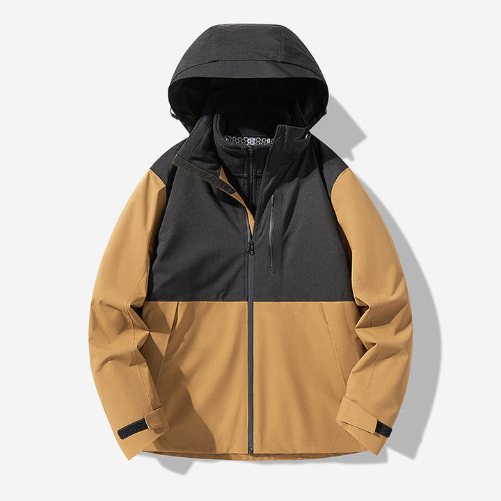Herr Vattentät Technical Softshell Hybrid Jacka med Integrated Fleecefoder och Justerbar Huva