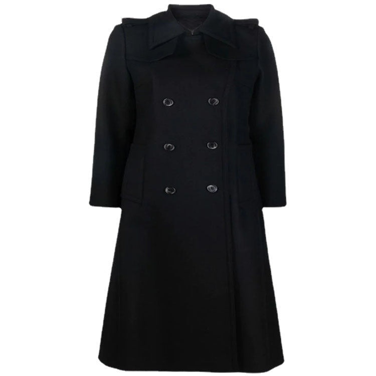 Dam trenchcoat-stil overcoat med defined midja och shoulder straps
